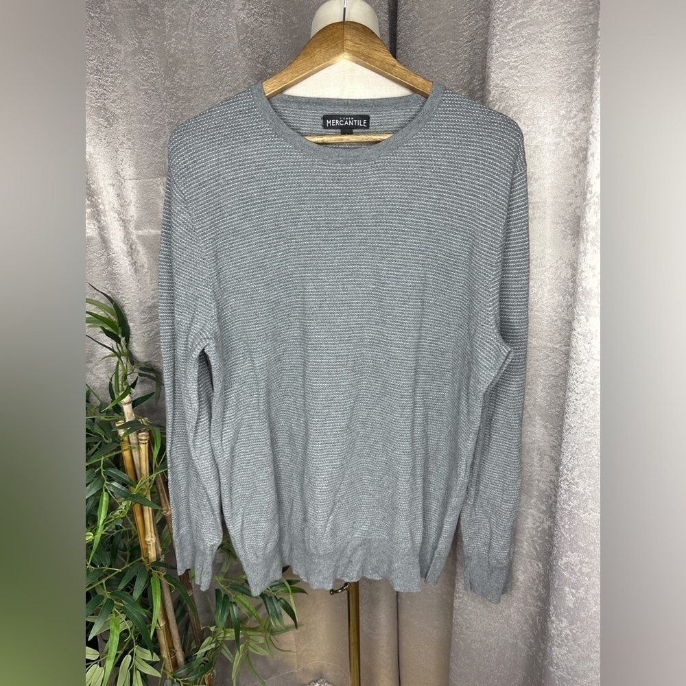J. Crew MERCANTILE Men’s Crew Neck Knit Long Sleeve Tee Gray Sz L